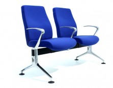 Galaxy Square Line Beam Seating With Arms. 2, 3, 4 Seats. Fabric Any Colour. Base Options